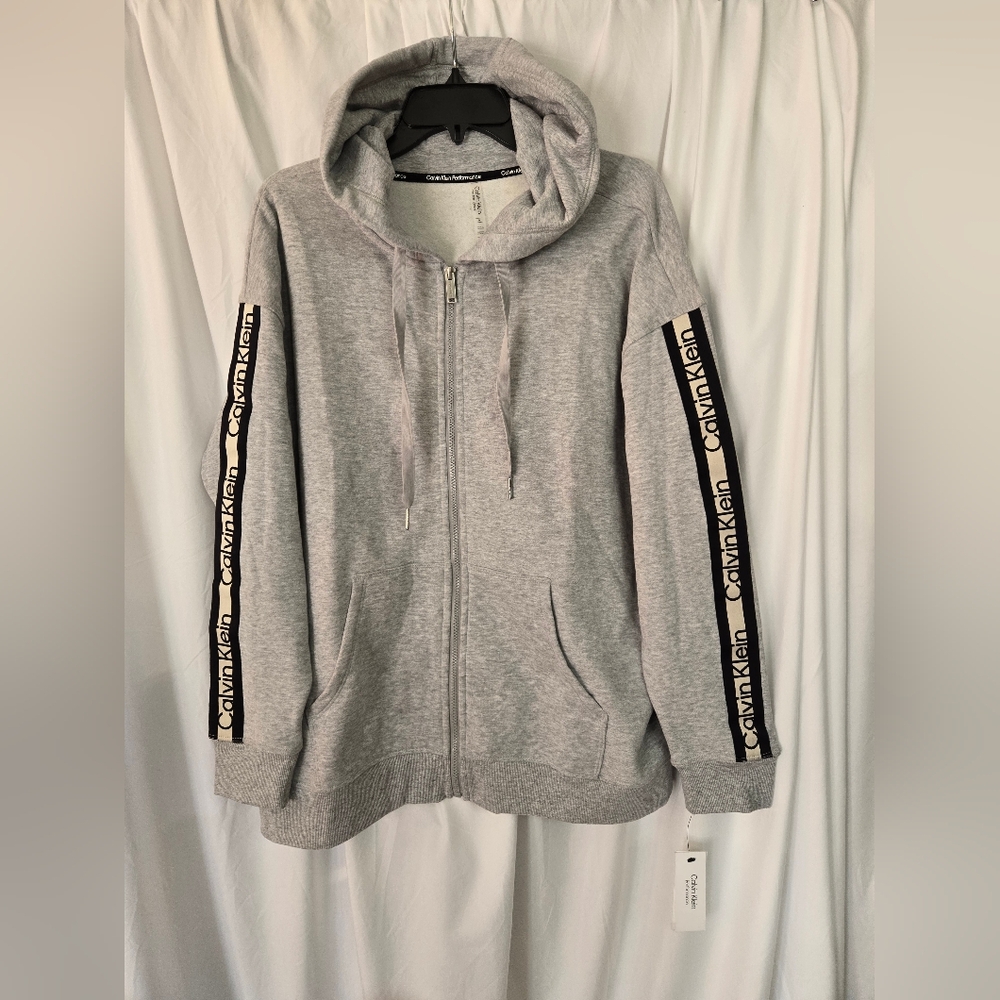 Calvin Klein Performance NWT Gray Zip-Up Active Hoodie Size 1X